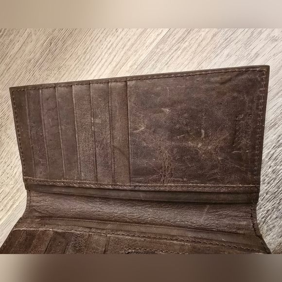 Nocona Genuine Leather Wallet with tooling & fur - Picture 3 of 6